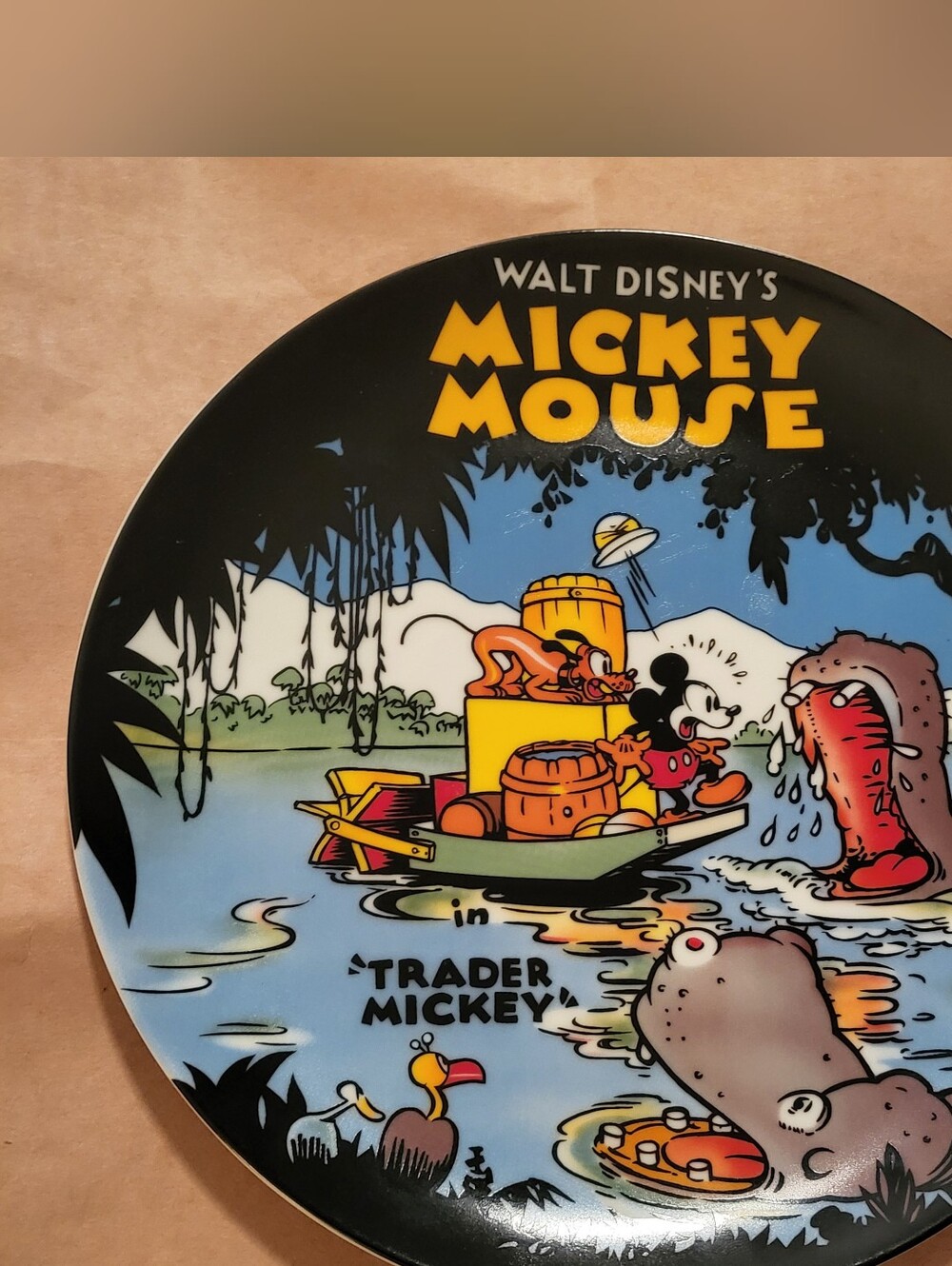 Walt Disney Mickey Mouse 'Trader Mickey' Decorative Plate - Black, Blue, Yellow
